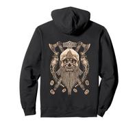 Viking Skull with Beard - Viking Axe - Viking Drinking Horn Sweat à Capuche