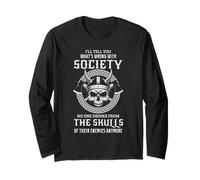 Viking Society Citation Guerrier Norse Hache Humour Crâne Manche Longue