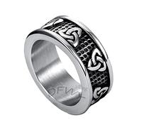Viking Stainless Steel Celtic Knot Ring Pour Hommes, Nordic Vintage Triquetra Band Ring, Mode Religieux Trinité Doigt Anneau Païen Bijoux Scandinaves