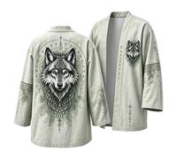 Viking sweat à capuche veste de mi-saison hommes Long cosplay costume | Celanisai Biker veste avec capuche 3D Gedruckt cool Mantel sweat veste sweat loisirsjacke Motorradjacke，beige