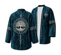 Viking sweat à capuche veste de mi-saison hommes Long cosplay costume | Celanisai Biker veste avec capuche 3D Gedruckt cool Mantel sweat veste sweat loisirsjacke Motorradjacke，beige