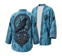 Viking sweat à capuche veste de mi-saison hommes Long cosplay costume | Celanisai Biker veste avec capuche 3D Gedruckt cool Mantel sweat veste sweat loisirsjacke Motorradjacke，beige