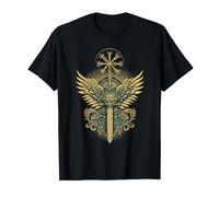 Viking Valhalla Valkyrie Wings Norse Mythology Vegvisir T-Shirt