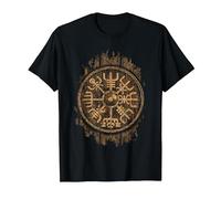 Viking Vegvsir Norse Mythology Battle Rise T-Shirt, Homme, Noir, XXL