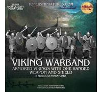 Viking Warband Lot de 8 Vikings blindés avec arme à une main et bouclier Miniatures historiques modulaires de 28 mm Idéal pour les jeux comme Pillage, SAGA et autres jeux de guerre