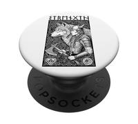 Viking Woman Strength Wolf Spirit Mythologie Nordique féminine PopSockets PopGrip Adhésif
