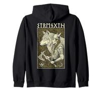 Viking Woman Strength Wolf Spirit Mythologie Nordique féminine Sweat à Capuche