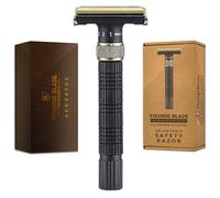 VIKINGS BLADE Rasoir de sécurité réglable double tranchant + étui de luxe Lisse, réutilisable, écologique (L'Empereur "Auguste")