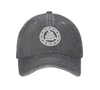 Vikings D'époque Casquette de Baseball Valknut, Hommes Nordiques Noeud Celtique Unisexe Classique Chapeau de Sport Casquette a Visière, Drôle Ajustable Chapeau de Camionneur (Color : Dark Gray, Size