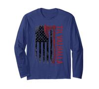 Vikings Lovers Norse Viking Axe American Flag Til Valhalla Manche Longue