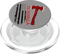 Vikings Lovers Norse Viking Axe American Flag Til Valhalla PopSockets PopGrip pour MagSafe