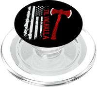 Vikings Lovers Norse Viking Axe American Flag Til Valhalla PopSockets PopGrip pour MagSafe