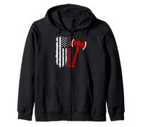 Vikings Lovers Norse Viking Axe American Flag Til Valhalla Sweat à Capuche