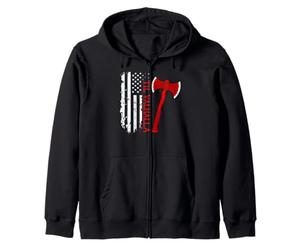 Vikings Lovers Norse Viking Axe American Flag Til Valhalla Sweat à Capuche