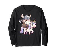Vikings Mythe Nordique Viking chevauchant Une Licorne pour garçons et Filles Manche Longue