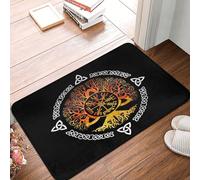 Vikings Mythologie Nordique Celtes Arbre De Vie Tapis De Porte Résister À La Saleté Paillasson De Bienvenue Facile À Nettoyer Paillasson D'Entree pour Bain Terrasse Salon 40X60 Cm