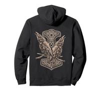 Vikings Odins Raven Huginn and Munnin Norse Mythology Sweat à Capuche