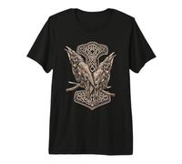 Vikings Odins Raven Huginn and Munnin Norse Mythology T-Shirt Haut de Gamme