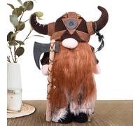 Vikings Wichtel, figurines de tissus faits à la main avec barbe et casque, gnome de décoration scandinave pour la fête du bureau à domicile, figures naines drôles comme un cadeau et une décorat