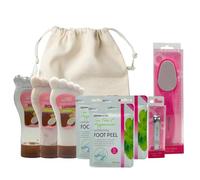 VIKINGTREAT Kit de soins des pieds - Masque exfoliant pour les pieds, masque exfoliant et traitement spa pour talons secs et craquelés (taille unique, noix de coco)