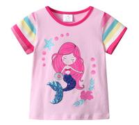 VIKITA T-Shirt Manches Longue Fille Coton Imprimé Animal Fleurs Enfant S6307 4-5 Ans