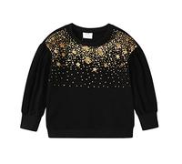 VIKITA T-Shirt Manches Longues Enfant Fille Broderie Fleurs Imprimé Coton Printemps Automne SW3023 7-8 Ans