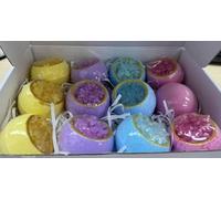 Vikkent Lot de 12 boules de bain bio faites à la main avec des huiles essentielles - Coffret cadeau pour la maison, le spa, un anniversaire et Noël
