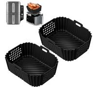 VIKKI Lot de 2 accessoires Airfryer pour Ninja Double Stack XL SL400EU, moule en silicone pour friteuse à air chaud Foodi Max Dual Zone AF400EU AF300EU 7,6 9,5 L, sans BPA