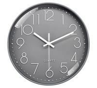VIKMARI Horloge Murale 30 cm Moderne, Silencieuse, Gris Foncé, Cuisine