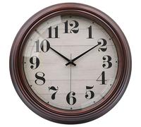 VIKMARI Horloge Murale Silencieuse 30cm Bois, Pendule Rétro Cuisine Salon