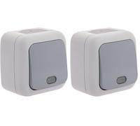 VIKO Poussoir à voyant étanche gris (Lot de 2)