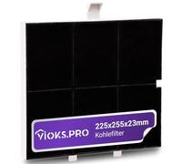 Viоks.pro Filtre à charbon actif 255 x 225 x 23 mm Remplacement pour Balay 00361047 361047 FKS170BSH DHZ5136 LZ51351 Z5117X Filtre à charbon actif Hotte aspirante avec encoche et filtre à charbon