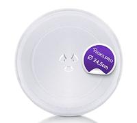 Viоks.pro Plateau tournant de rechange pour micro-ondes Candy 49008516 | Assiette verre accessoire Ø 245 mm universel pour micro-ondes