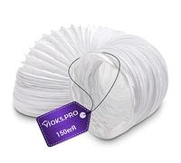 Viоks.pro Tuyau d'évacuation d'air pour sèche-linge, 2,8 m, blanc, diamètre : 150 mm, en PVC, pour fenêtre, tuyau d'évacuation d'air, hotte aspirante