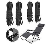 VIKSAUN 4 Pièces Corde Remplacement élastiques pour Chaise Longue Transat Pliante Inclinable Chaise Fauteuil inclinable, Zero Gravity Universelle Renforcer pour Fauteuil Relax Toile Voile (4 pcs)
