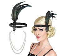 VIKSAUN Année 20 Gatsby Headband gatsby Bandeau Cristal, 1920s Bandeau Plume Flapper, 1920 Accessories, 20s Vintage Flapper Casque, Headband Plume, Vintage Partie à Thème