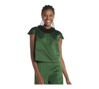 Viktor & Rolf - Top en satin avec encolure en tulle - Femme - Tops - Vert - Taille: 38 FR