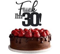 VIKY® Décoration de Gâteau 30 Ans « F**k I'm 30! » - Pour Homme et Femme - 30e Anniversaire avec Paillettes