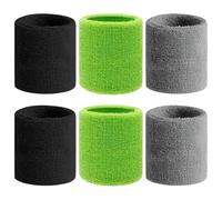 VIKY Lot de 6 bandeaux de transpiration pour poignet - Pour garçons et filles - En coton - Pour le football, le basket-ball et le tennis