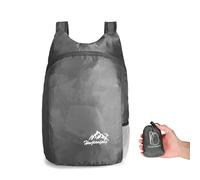 VIKY Sac pliable ultra léger et imperméable de 20 l - Sac à dos pratique - Étanche pour voyage, plein air et camping - Gris, 20 Lang