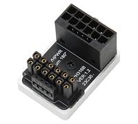Vikye Adaptateur coudé à 180 Degrés, Connecteur d'alimentation GPU ATX 16 Broches Adaptateur Secteur 600 W PCIe5.0, Carte Adaptateur d'alimentation à Connecteur coudé à 180 Degrés pour (Argent)