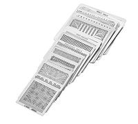 BGA Stencils, 33pcs Kits de gabarit universels BGA Reballing Rework Net Gabarit en acier Gabarit Gabarit Kit de Chaleur, Kit de Souder pour Outils de Soudure