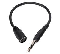 Vikye Câble de dérivation MIDI vers 3,5 mm, câble femelle DIN 6,35 mm vers 5 broches, 5 broches DIN femelle vers connecteur mâle 6,35 mm, câble adaptateur son de sortie sonore pour microphone