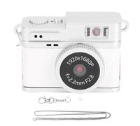 Vikye Caméra Numérique, Appareil Photo HD 1080p, Caméra de Point Numérique et de Prise de Vue avec Lumière Flash Anti-Shake, Petite Compacte pour L'enregistrement de Voyage (White)
