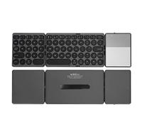 Vikye Clavier Bluetooth Pliable, Clavier Portable sans Fil Pliant BT avec pavé Tactile, 64 Touches USB Rechargeable Keyboards de Voyage (Black)