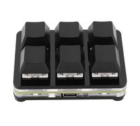 Vikye Clavier Macro de Programmation, Petit Clavier de Jeu Filaire USB RVB à 6 Touches avec Interrupteur Rouge, Clavier Mécanique Manuel adapté pour Le Bureau de Jeu (Black)