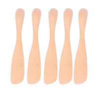 Vikye Couteau à Beurre en Bois, épandeur de Fromage à Confiture, Vaisselle Exquise pour Gadget de Cuisine pour le Pain, Masque Facial, Ensemble de 5 Pièces (Couleur du bois naturel)