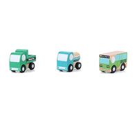 Vikye Ensemble de 12 Voitures Jouets en Bois pour L'apprentissage Précoce, Jeu éducatif, Non Toxique, écologique, Cadeau pour Enfants