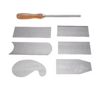 Vikye Ensemble de Grattoirs à Cartes en Acier au Manganèse Durable, Brunisseur Facile à Utiliser pour un Lissage Efficace, Idéal pour la Fabrication de Meubles en Bois, 6 Grattoirs Multi-formes pour
