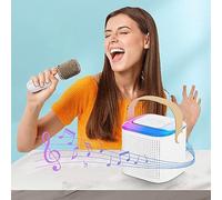 Vikye Ensemble de Haut-parleurs et Microphones BT5.3, Volume Réglable, avec Microphone, pour Fête de Chant en Famille, Matériau ABS (White)
